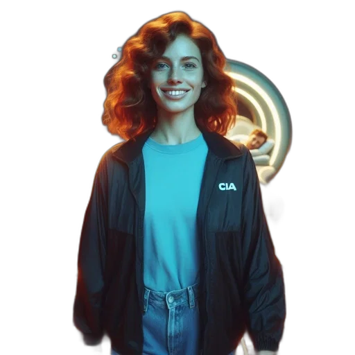 jacket, robot, creature, hair, vaporwave, concept art, pixel art, cyberpunk transparent PNG cut-out