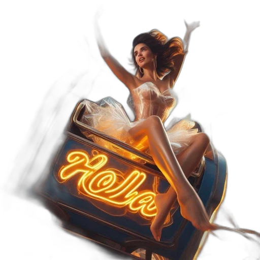 car, robot, dress, concept art, photorealistic, fantasy art, neon lights, woman transparent PNG cut-out