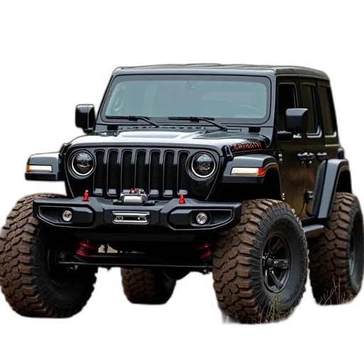 car, 3d render, photorealistic, jeep, suspension, parts transparent PNG cut-out