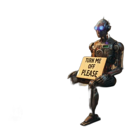 robot, weapon, staff, creature, concept art, cyberpunk, 3d render, outer space transparent PNG cut-out