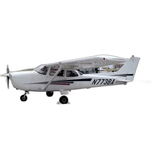 3d render, white, cessna, airplane, registration, number, n773ba, parked transparent PNG cut-out