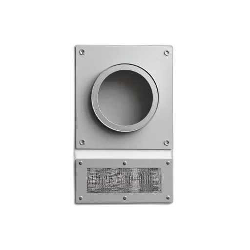 robot, face, mask, 3d render, silver, vent, cover, circular transparent PNG cut-out