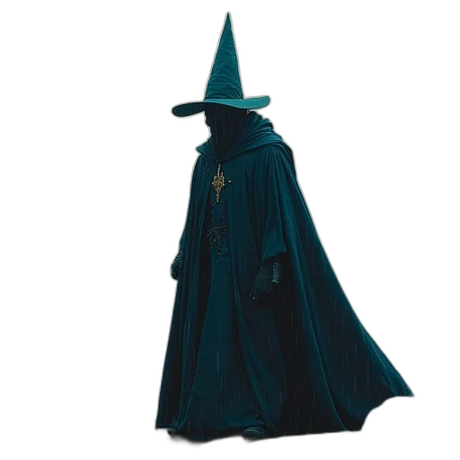 hat, staff, dress, mask, concept art, fantasy art, 3d render, pixel art transparent PNG cut-out