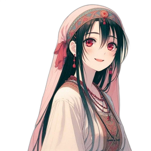dress, hat, staff, face, anime, pixel art, fantasy art, concept art transparent PNG cut-out