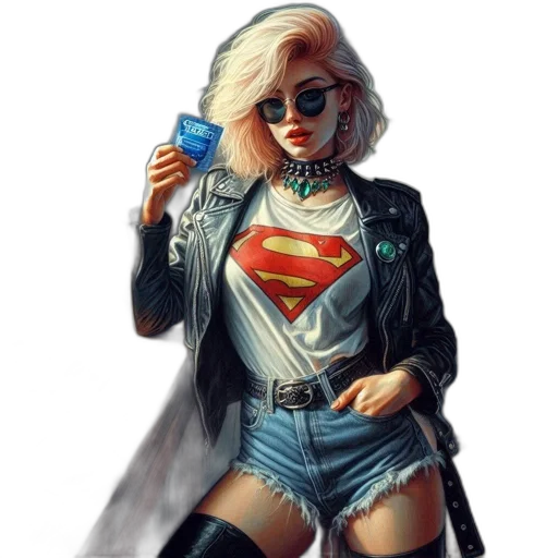 comic book art, concept art, fantasy art, cyberpunk, neon lights, blue, neon, young transparent PNG cut-out