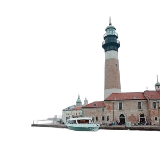 building, 3d render, photorealistic, concept art, watercolor, large, lighthouse, stands transparent PNG cut-out
