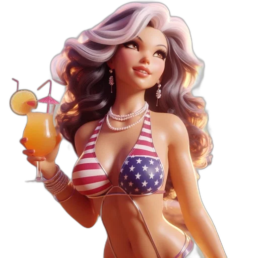 concept art, cartoon, fantasy art, comic book art, animated, woman, wears, american transparent PNG cut-out