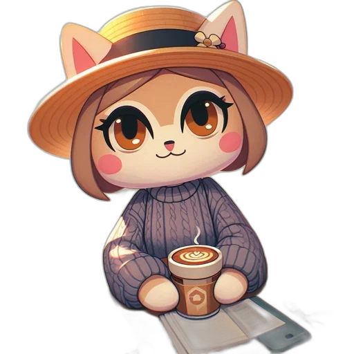 hat, staff, food, animal, pixel art, concept art, anime, watercolor transparent PNG cut-out