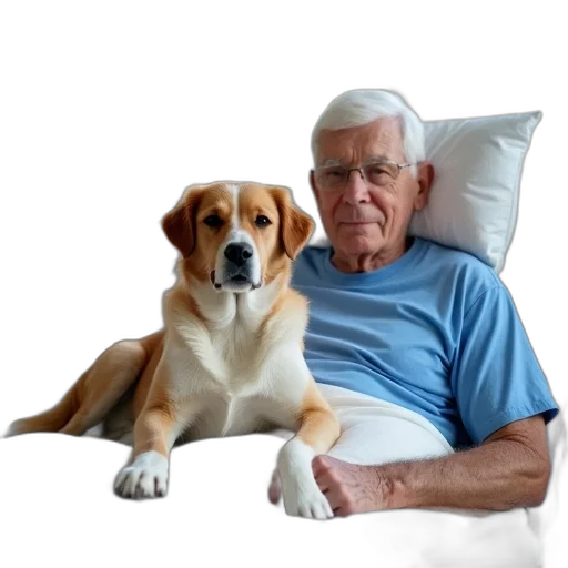 animal, staff, furniture, face, photorealistic, elderly, man, sitting transparent PNG cut-out