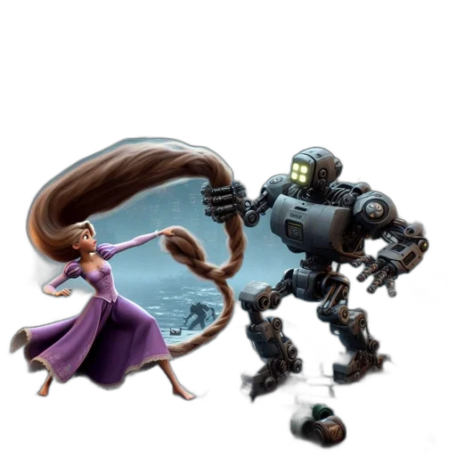 robot, weapon, jewelry, creature, concept art, 3d render, fantasy art, comic book art transparent PNG cut-out