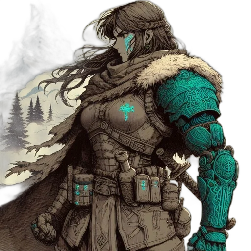sword, fantasy art, concept art, comic book art, pixel art, green, blue, dark transparent PNG cut-out