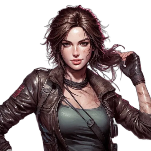 jacket, comic book art, concept art, cyberpunk, fantasy art, dark, red, earth tones transparent PNG cut-out