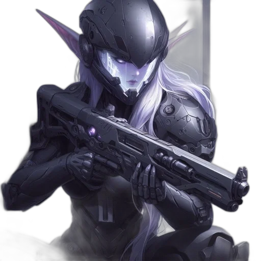 weapon, dragon, robot, concept art, fantasy art, cyberpunk, pixel art, outer space transparent PNG cut-out