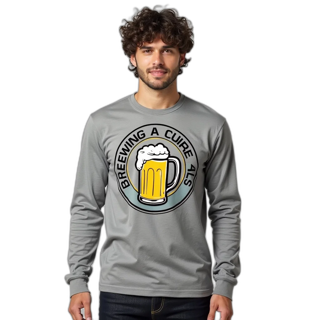 jacket, man, wearing, grey, long-sleeve, shirt, graphic, design transparent PNG cut-out