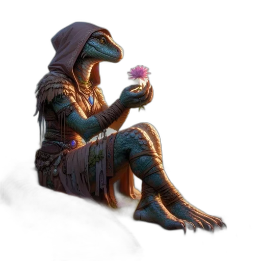 flower, robot, mask, creature, concept art, fantasy art, pixel art, cyberpunk transparent PNG cut-out
