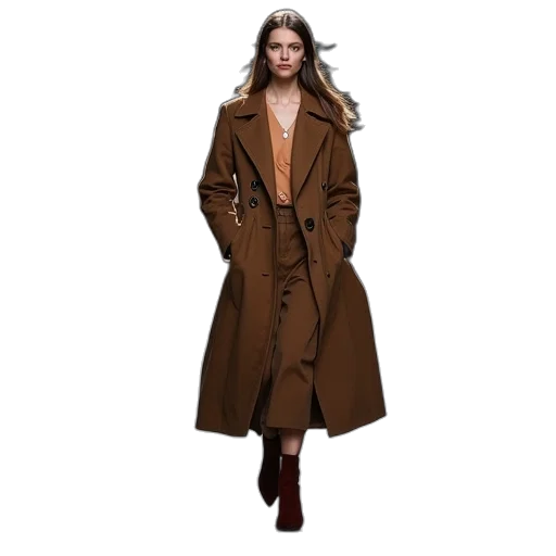 jacket, earth tones, dark, model, walks, runway, beulah, show transparent PNG cut-out