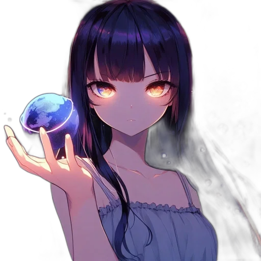 mask, staff, dress, umbrella, anime, fantasy art, pixel art, concept art transparent PNG cut-out