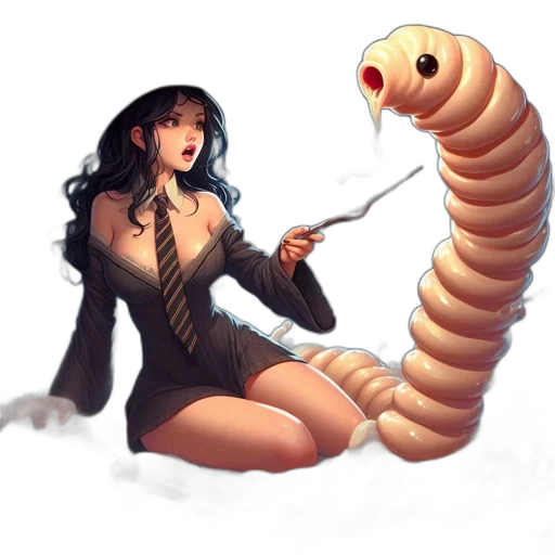 creature, staff, animal, concept art, fantasy art, pixel art, comic book art, underwater transparent PNG cut-out