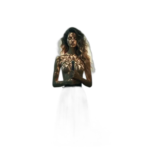 dress, jewelry, jacket, hair, concept art, 3d render, woman, stands transparent PNG cut-out