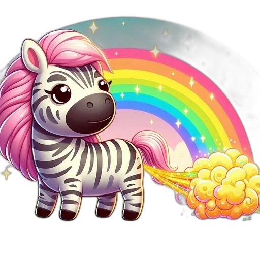animal, pixel art, fantasy art, cartoon, colorful, zebra, stands, grassy transparent PNG cut-out