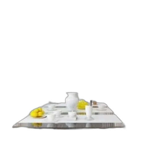 3d render, outer space, modern, dining, room, white, chairs, glass transparent PNG cut-out