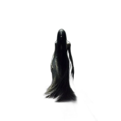 hair, dress, creature, animal, concept art, fantasy art, 3d render, photorealistic transparent PNG cut-out
