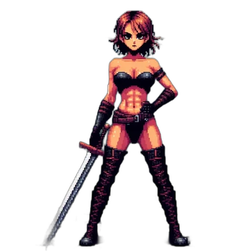 weapon, staff, sword, pixel art transparent PNG cut-out