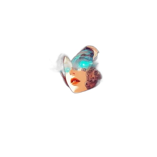 jewelry, mask, face, crown, vaporwave, 3d render, concept art, pixel art transparent PNG cut-out