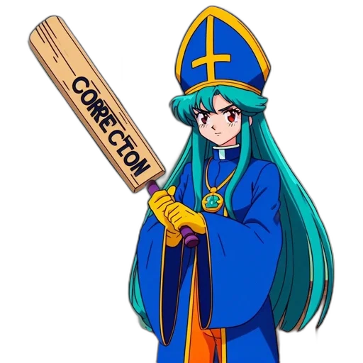 staff, weapon, sword, crown, anime, cartoon, pixel art, vaporwave transparent PNG cut-out