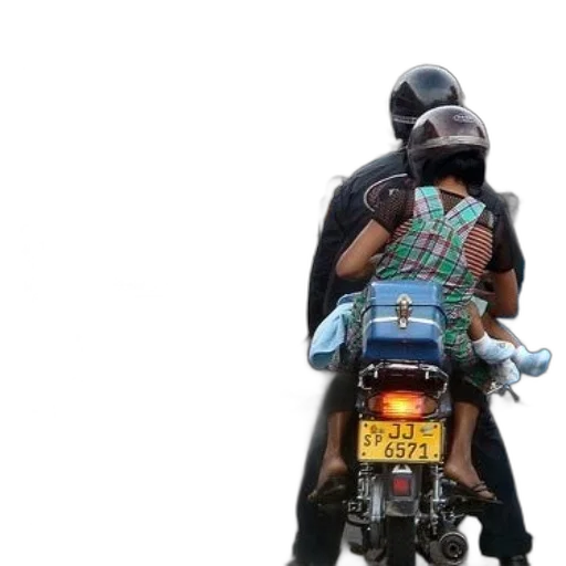 busy, street, scene, motorcycle, carrying, child, van, casons transparent PNG cut-out