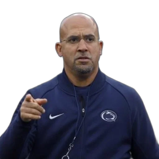 jacket, staff, man, blue, penn, state, logo, pointing transparent PNG cut-out