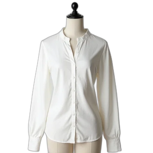 jacket, mannequin, wearing, white, long-sleeved, button-up, shirt, v-neckline transparent PNG cut-out