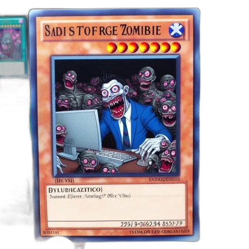 concept art, custom, yu-gi-oh, card, featuring, sadi, suited, zombie transparent PNG cut-out