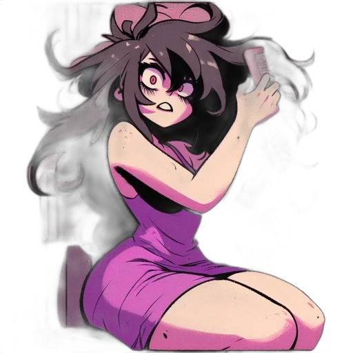 dress, hair, staff, creature, concept art, cartoon, anime, pixel art transparent PNG cut-out