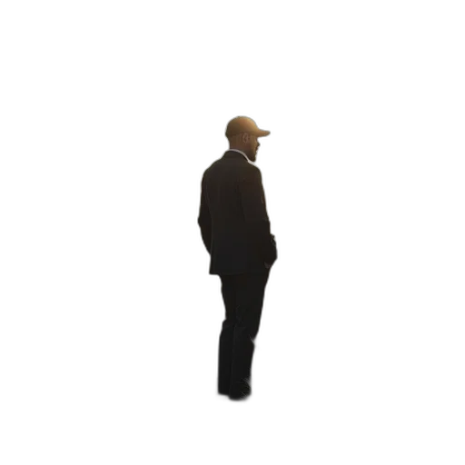 staff, jacket, robot, face, 3d render, concept art, pixel art, photorealistic transparent PNG cut-out