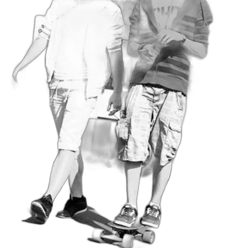 staff, photorealistic, concept art, pencil sketch, cartoon, city street, monochrome, black transparent PNG cut-out