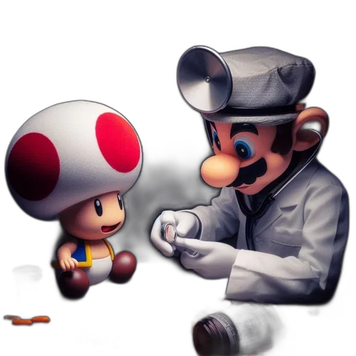 hat, pixel art, concept art, 3d render, fantasy art, fog, monochrome, mario transparent PNG cut-out