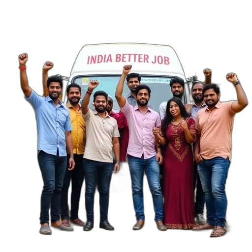 staff, group, people, posing, photo, front, white, van transparent PNG cut-out