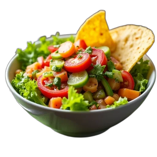 food, photorealistic, 3d render, bowl, filled, colorful, salad, including transparent PNG cut-out