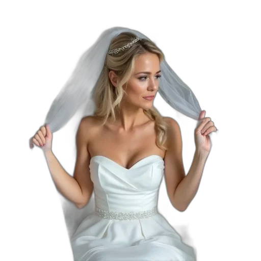 dress, hat, crown, jewelry, photorealistic, 3d render, concept art, woman transparent PNG cut-out