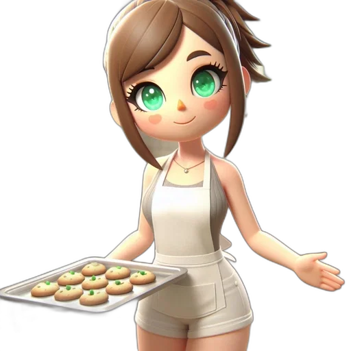 food, dress, staff, concept art, 3d render, anime, pixel art, pastel transparent PNG cut-out