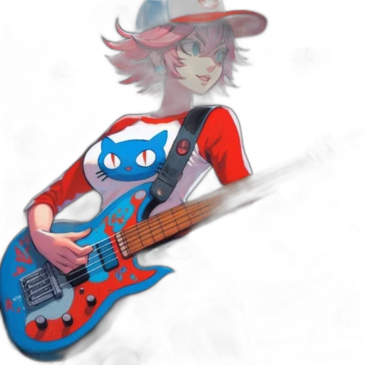 jacket, hat, weapon, mask, anime, concept art, cartoon, pixel art transparent PNG cut-out
