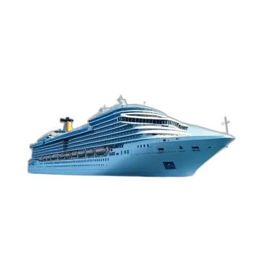 3d render, photorealistic, first, image, shows, cruise, ship, sea transparent PNG cut-out