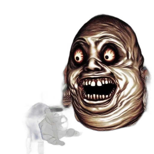mask, face, creature, staff, concept art, 3d render, photorealistic, comic book art transparent PNG cut-out