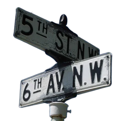 crown, sword, 3d render, city street, street, sign, words, 5th transparent PNG cut-out