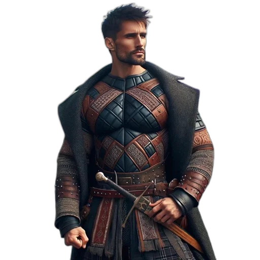 sword, weapon, fantasy art, concept art, 3d render, comic book art, dark, man transparent PNG cut-out