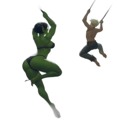 creature, concept art, 3d render, pixel art, fantasy art, underwater, outer space, green transparent PNG cut-out