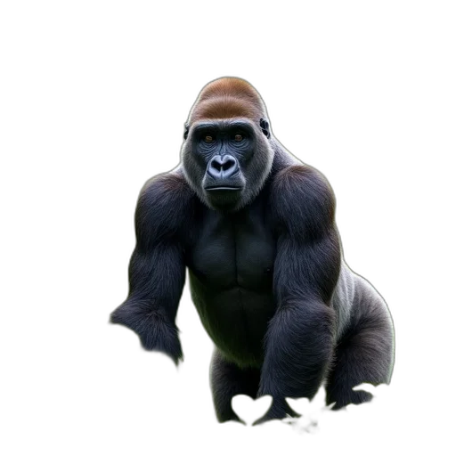 animal, creature, hat, staff, photorealistic, 3d render, concept art, silverback transparent PNG cut-out