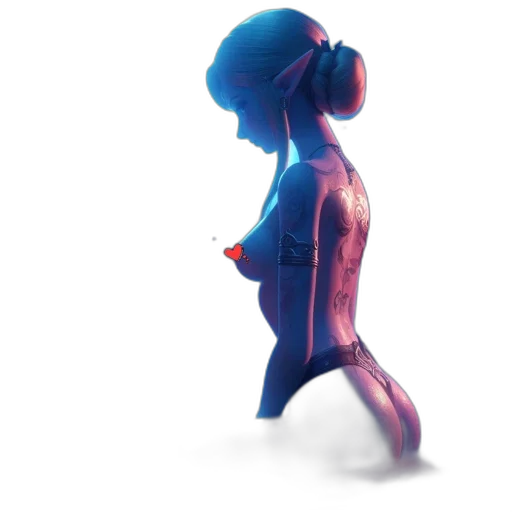 dress, robot, creature, staff, 3d render, concept art, pixel art, vaporwave transparent PNG cut-out