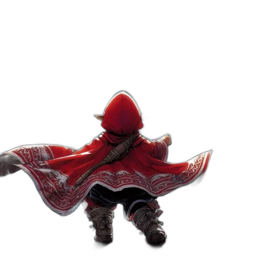 hat, jacket, weapon, sword, 3d render, concept art, red, tempestuous transparent PNG cut-out